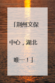 荆州文保中心，湖北唯一！