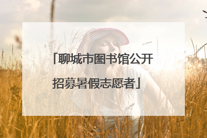 聊城市图书馆公开招募暑假志愿者