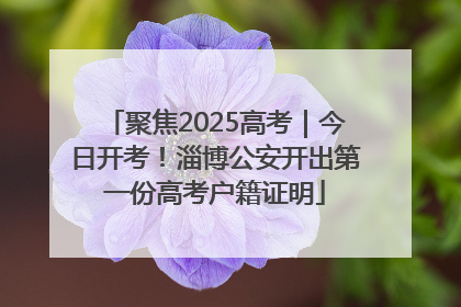 聚焦2025高考｜今日开考！淄博公安开出第一份高考户籍证明
