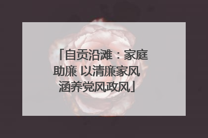 自贡沿滩：家庭助廉 以清廉家风涵养党风政风