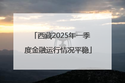 西藏2025年一季度金融运行情况平稳