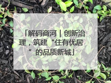 解码商河｜创新治理，筑建“住有优居”的品质新城