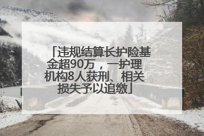 违规结算长护险基金超90万，一护理机构8人获刑、相关损失予以追缴