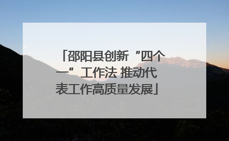 邵阳县创新“四个一”工作法 推动代表工作高质量发展