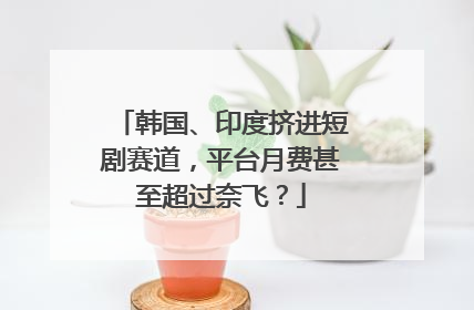 韩国、印度挤进短剧赛道，平台月费甚至超过奈飞？