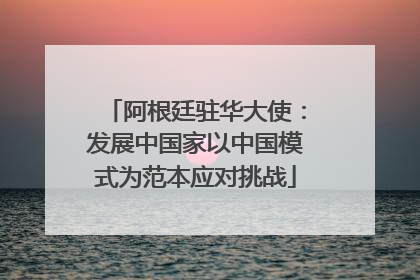阿根廷驻华大使：发展中国家以中国模式为范本应对挑战