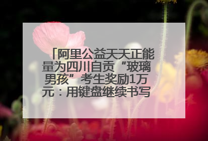 阿里公益天天正能量为四川自贡“玻璃男孩”考生奖励1万元：用键盘继续书写不设限的人生