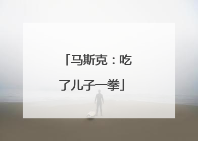 马斯克：吃了儿子一拳