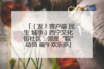 （发！客户端 民生 城事）西宁文化街社区：邻里“粽”动员 端午欢乐多