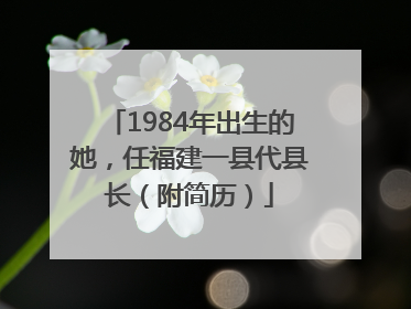 1984年出生的她，任福建一县代县长（附简历）