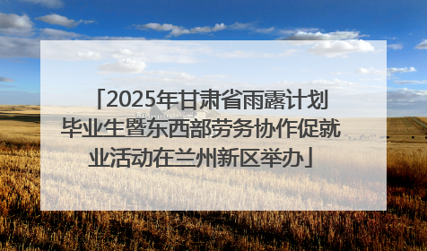 2025年甘肃省雨露计划毕业生暨东西部劳务协作促就业活动在兰州新区举办