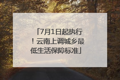 7月1日起执行！云南上调城乡最低生活保障标准