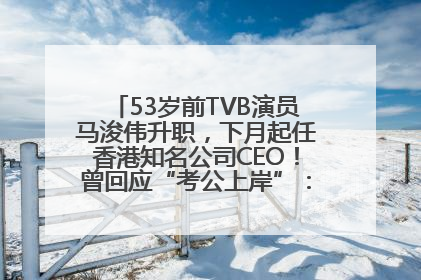 53岁前TVB演员马浚伟升职，下月起任香港知名公司CEO！曾回应“考公上岸”：真不是公务员