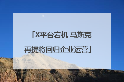 X平台宕机 马斯克再提将回归企业运营